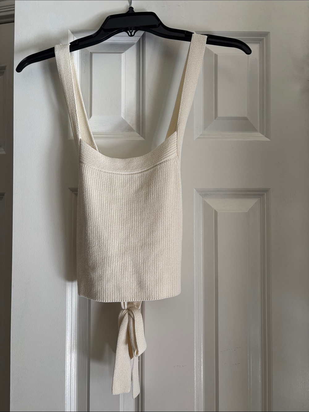 Wilfred Cream Ribbed Tie-Back Tank